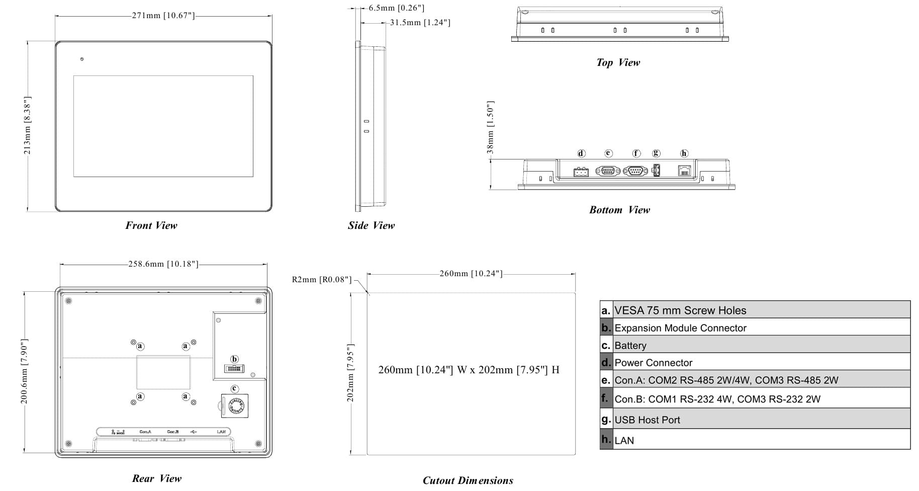 Панель оператора 10.1" cMT1106X 3COM Ethernet USB MPI VNC FTP OPC UA MQTT IP cam Weintek
